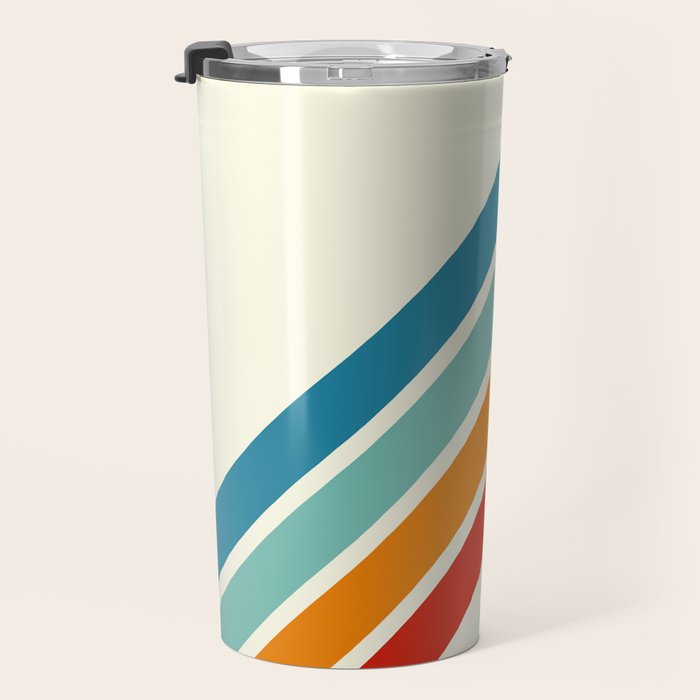 Alator - Classic 70s Retro Summer Stripes Travel Mug Gallery Image 3