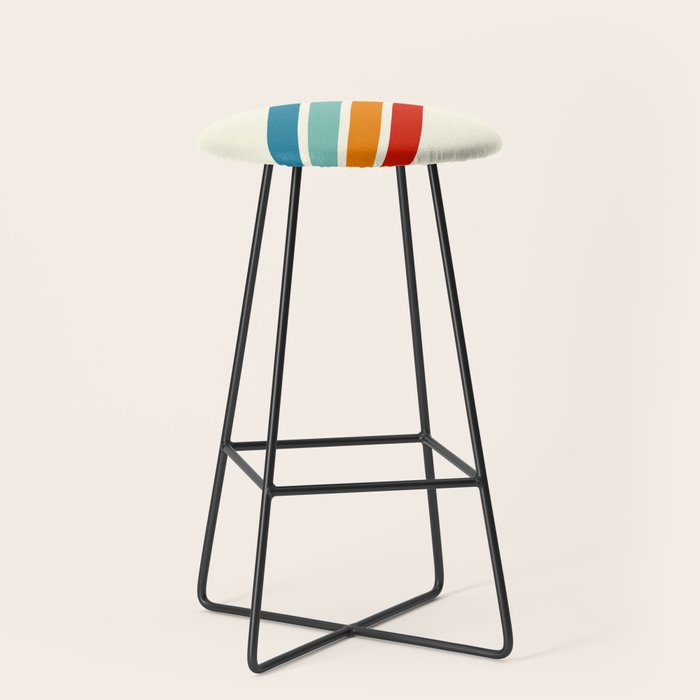 Alator - Classic 70s Retro Summer Stripes Stool Gallery Image 1