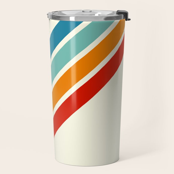 Alator - Classic 70s Retro Summer Stripes Travel Mug Gallery Image 2