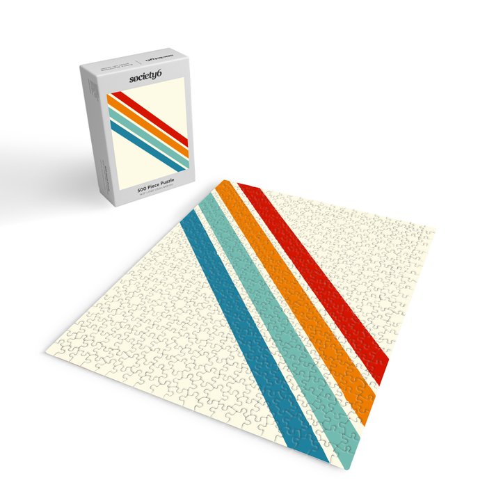 Alator - Classic 70s Retro Summer Stripes Jigsaw Puzzle Gallery Image 2
