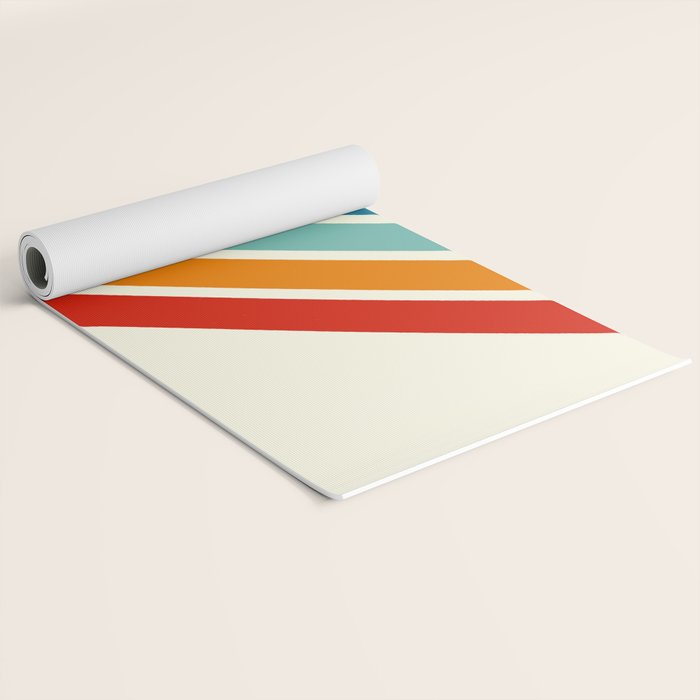 Alator - Classic 70s Retro Summer Stripes Yoga Mat Gallery Image 2