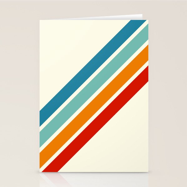 Alator - Classic 70s Retro Summer Stripes Stationery Card Gallery Image 1