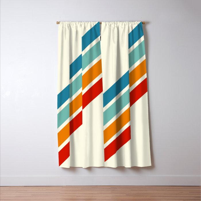 Alator - Classic 70s Retro Summer Stripes Window Curtain Gallery Image 3
