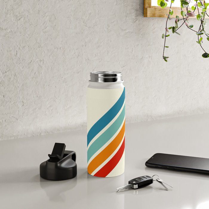 Alator - Classic 70s Retro Summer Stripes Water Bottle Gallery Image 5
