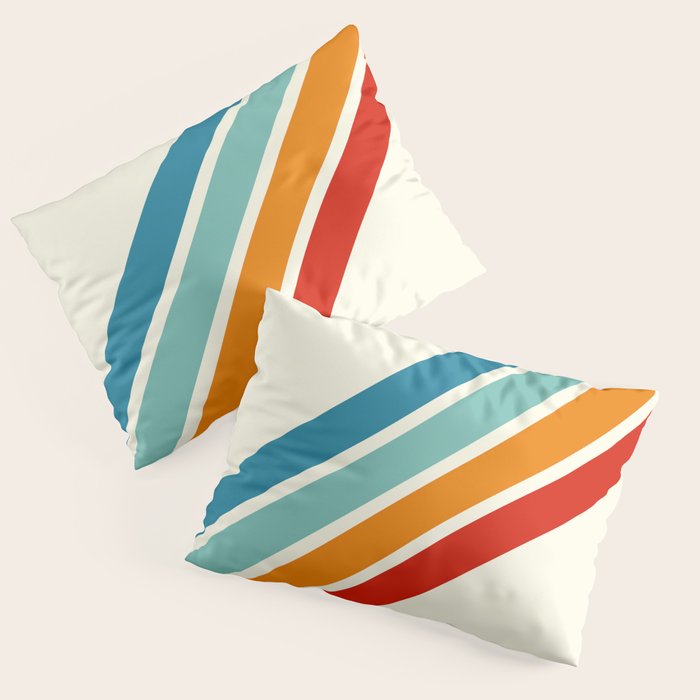 Alator - Classic 70s Retro Summer Stripes Pillow Sham Gallery Image 1
