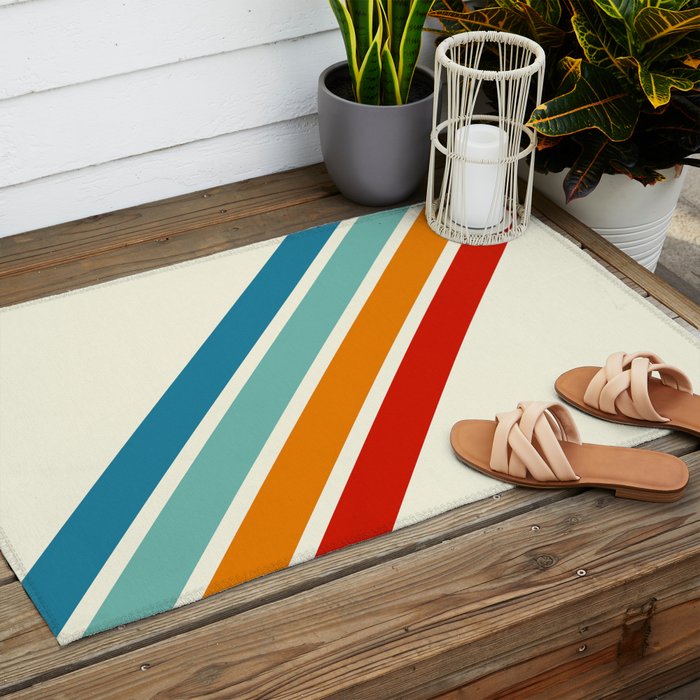 Alator - Classic 70s Retro Summer Stripes Outdoor Rug Gallery Image 2