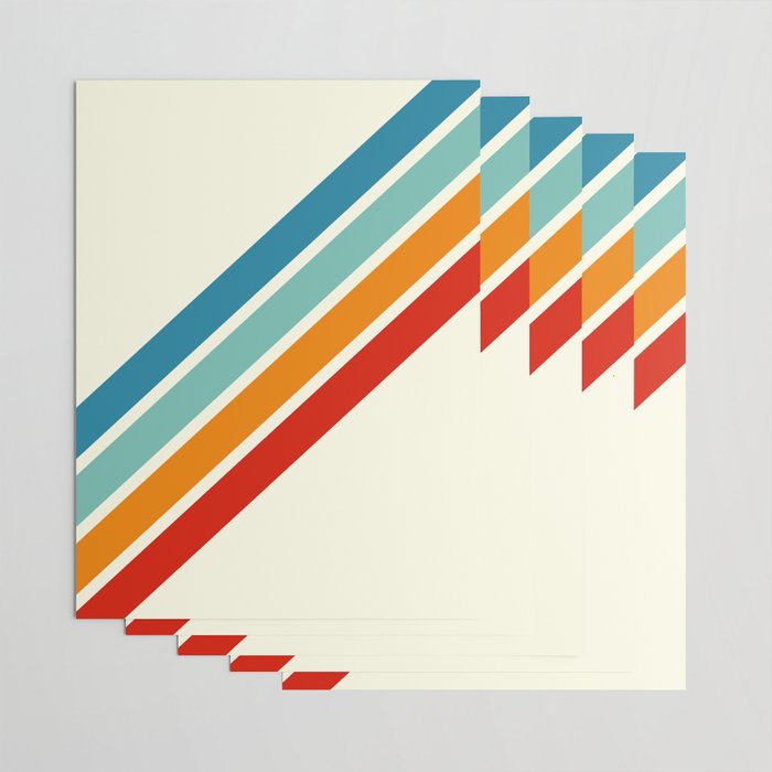 Alator - Classic 70s Retro Summer Stripes Wrapping Paper Gallery Image 3