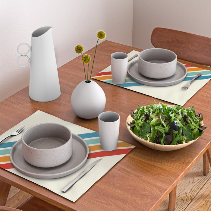 Alator - Classic 70s Retro Summer Stripes Placemat Gallery Image 2