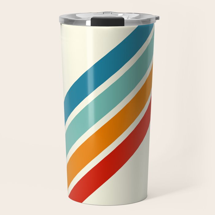 Alator - Classic 70s Retro Summer Stripes Travel Mug Gallery Image 1