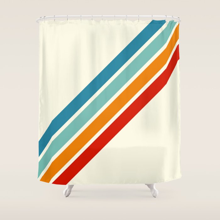 Alator - Classic 70s Retro Summer Stripes Shower Curtain Gallery Image 1