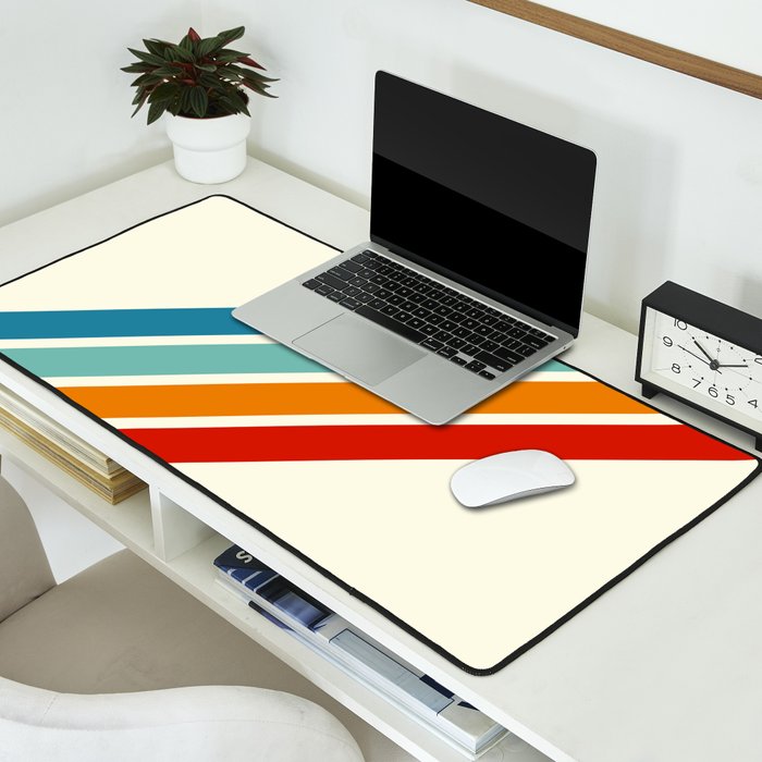 Alator - Classic 70s Retro Summer Stripes Desk Mat Gallery Image 2