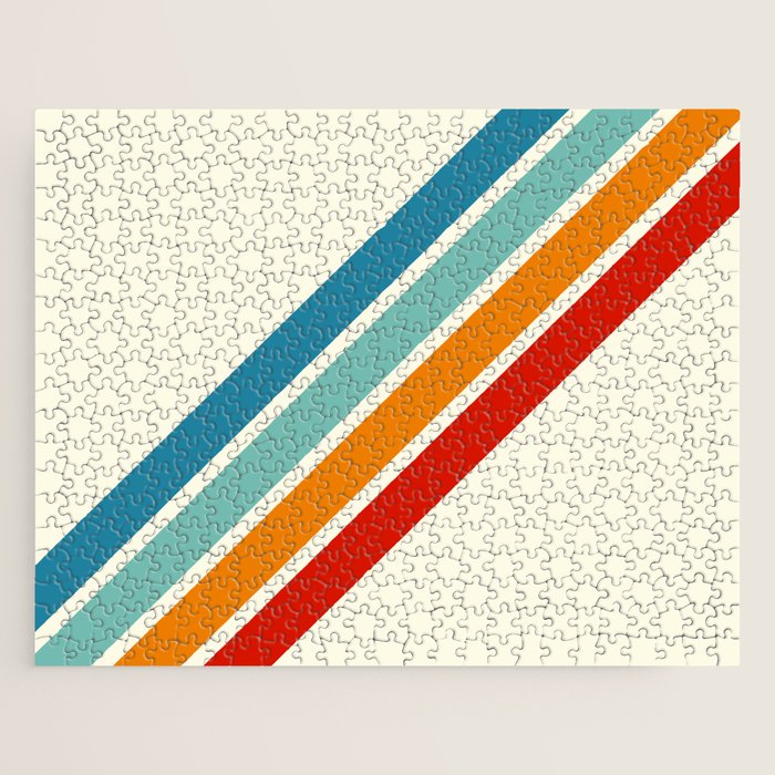 Alator - Classic 70s Retro Summer Stripes Jigsaw Puzzle Gallery Image 1