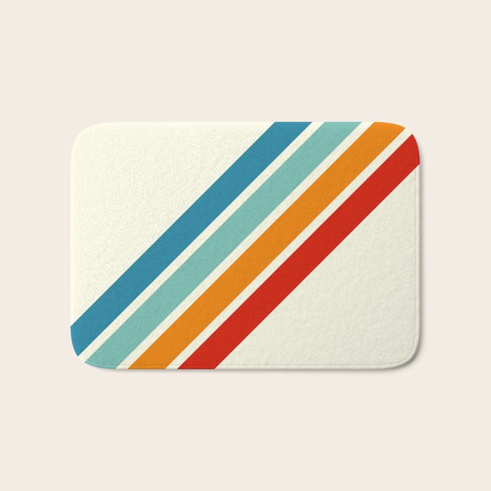 Alator - Classic 70s Retro Summer Stripes Bath Mat Gallery Image 1