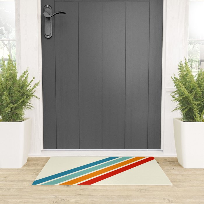 Alator - Classic 70s Retro Summer Stripes Welcome Mat Gallery Image 3