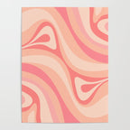 New Groove Retro Swirl Abstract Pattern in Blush Pink Tones Poster Gallery Image 4