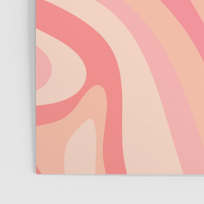 New Groove Retro Swirl Abstract Pattern in Blush Pink Tones Poster Gallery Image 3