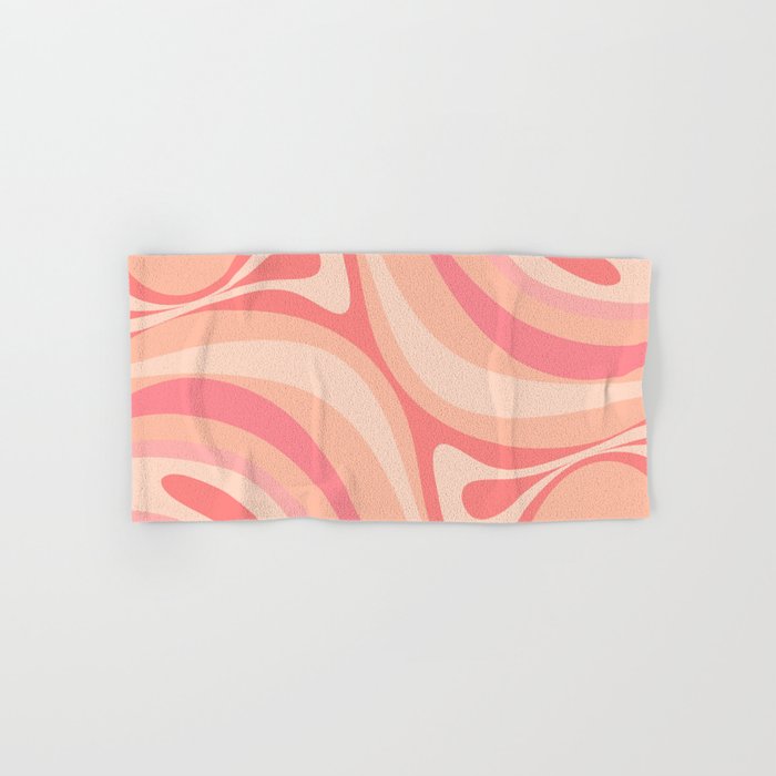 New Groove Retro Swirl Abstract Pattern in Blush Pink Tones Bath Towel Gallery Image 1