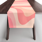 New Groove Retro Swirl Abstract Pattern in Blush Pink Tones Table Runner Gallery Image 1