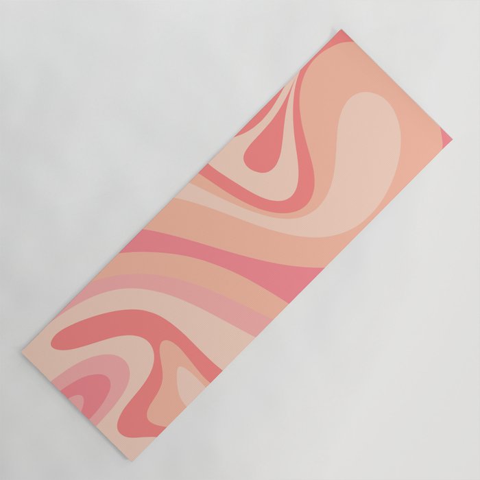 New Groove Retro Swirl Abstract Pattern in Blush Pink Tones Yoga Mat Gallery Image 1