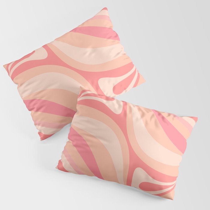 New Groove Retro Swirl Abstract Pattern in Blush Pink Tones Pillow Sham Gallery Image 3