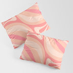 New Groove Retro Swirl Abstract Pattern in Blush Pink Tones Pillow Sham Gallery Image 3