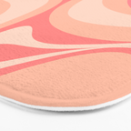 New Groove Retro Swirl Abstract Pattern in Blush Pink Tones Bath Mat Gallery Image 3