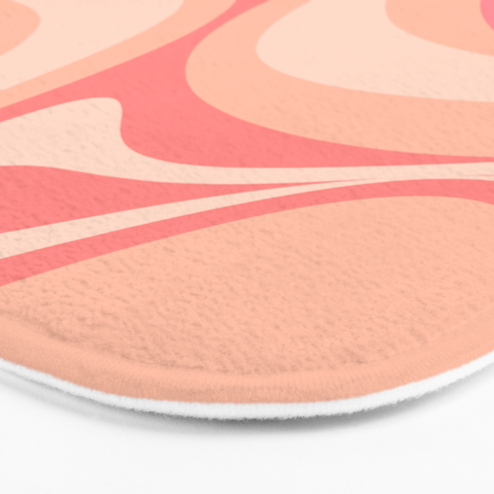 New Groove Retro Swirl Abstract Pattern in Blush Pink Tones Bath Mat Gallery Image 3