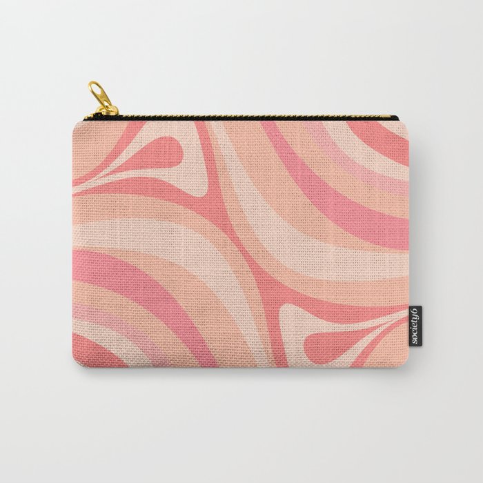 New Groove Retro Swirl Abstract Pattern in Blush Pink Tones Carry All Pouch Gallery Image 1