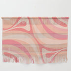 New Groove Retro Swirl Abstract Pattern in Blush Pink Tones Wall Hanging Gallery Image 1