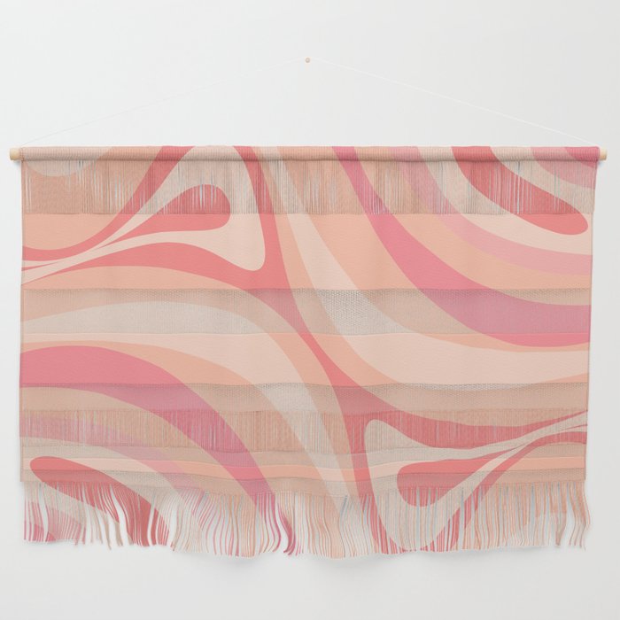 New Groove Retro Swirl Abstract Pattern in Blush Pink Tones Wall Hanging Gallery Image 1