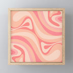 New Groove Retro Swirl Abstract Pattern in Blush Pink Tones Mini Art Print Gallery Image 1