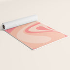 New Groove Retro Swirl Abstract Pattern in Blush Pink Tones Yoga Mat Gallery Image 2