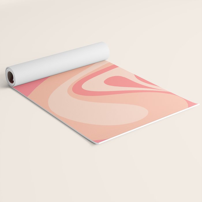 New Groove Retro Swirl Abstract Pattern in Blush Pink Tones Yoga Mat Gallery Image 2