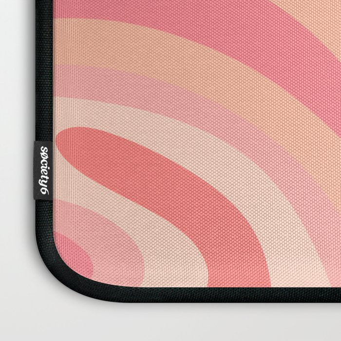 New Groove Retro Swirl Abstract Pattern in Blush Pink Tones Laptop Sleeve Gallery Image 3