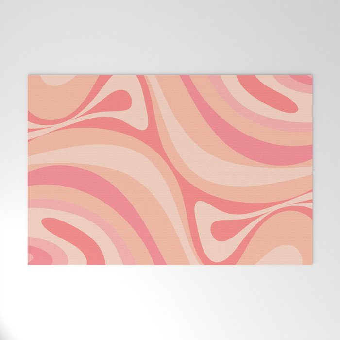 New Groove Retro Swirl Abstract Pattern in Blush Pink Tones Welcome Mat Gallery Image 1