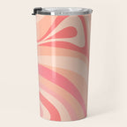 New Groove Retro Swirl Abstract Pattern in Blush Pink Tones Travel Mug Gallery Image 3