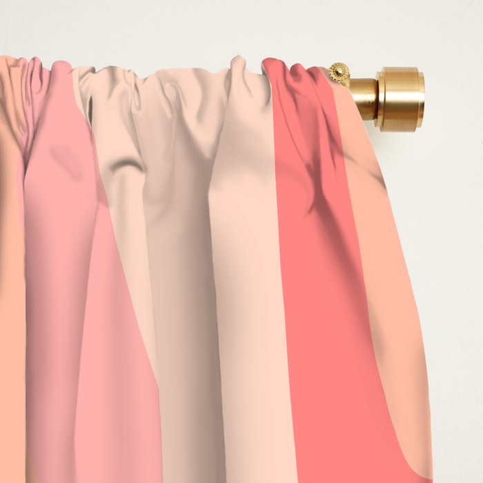 New Groove Retro Swirl Abstract Pattern in Blush Pink Tones Window Curtain Gallery Image 2