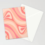 New Groove Retro Swirl Abstract Pattern in Blush Pink Tones Stationery Card Gallery Image 2