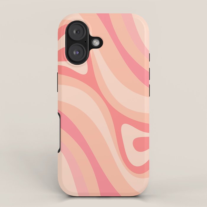 New Groove Retro Swirl Abstract Pattern in Blush Pink Tones iPhone Case Gallery Image 1