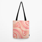 New Groove Retro Swirl Abstract Pattern in Blush Pink Tones Tote Bag Gallery Image 2
