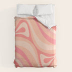 New Groove Retro Swirl Abstract Pattern in Blush Pink Tones Duvet Cover Gallery Image 6