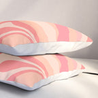 New Groove Retro Swirl Abstract Pattern in Blush Pink Tones Pillow Sham Gallery Image 3