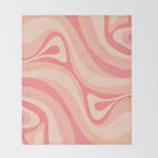 New Groove Retro Swirl Abstract Pattern in Blush Pink Tones Throw Blanket Gallery Image 2