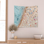 Ocean Print, Beach Print, People Beach Aerial, Wall Decor, Aerial Beach Print, Beach Photography, Bondi Beach Print Wall Tapestry Gallery Image 2