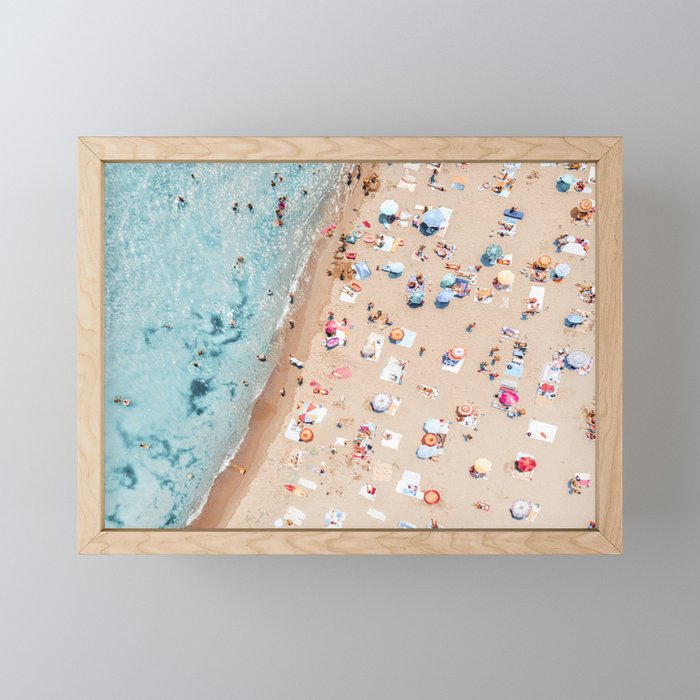 Ocean Print, Beach Print, People Beach Aerial, Wall Decor, Aerial Beach Print, Beach Photography, Bondi Beach Print Mini Art Print Gallery Image 1