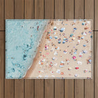 Ocean Print, Beach Print, People Beach Aerial, Wall Decor, Aerial Beach Print, Beach Photography, Bondi Beach Print Outdoor Rug Gallery Image 1
