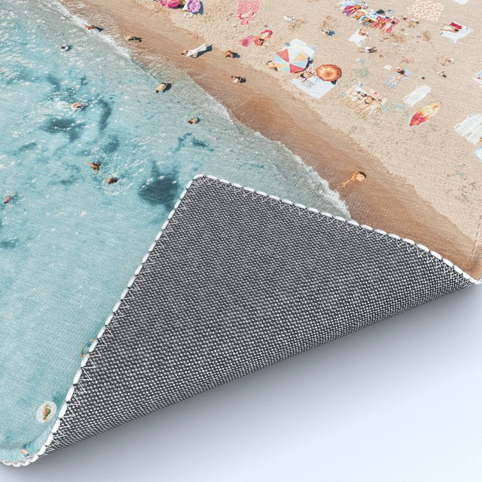 Ocean Print, Beach Print, People Beach Aerial, Wall Decor, Aerial Beach Print, Beach Photography, Bondi Beach Print Rug Gallery Image 4