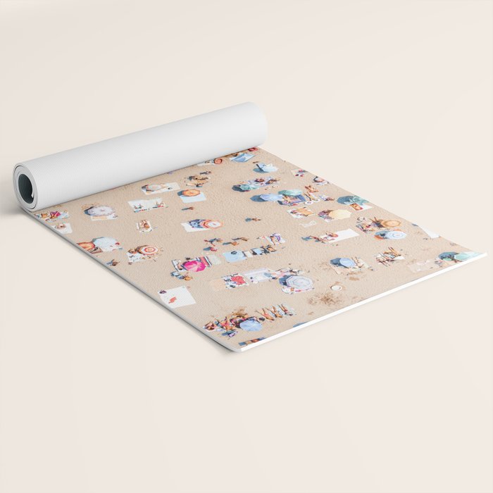 Ocean Print, Beach Print, People Beach Aerial, Wall Decor, Aerial Beach Print, Beach Photography, Bondi Beach Print Yoga Mat Gallery Image 2