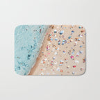 Ocean Print, Beach Print, People Beach Aerial, Wall Decor, Aerial Beach Print, Beach Photography, Bondi Beach Print Bath Mat Gallery Image 1