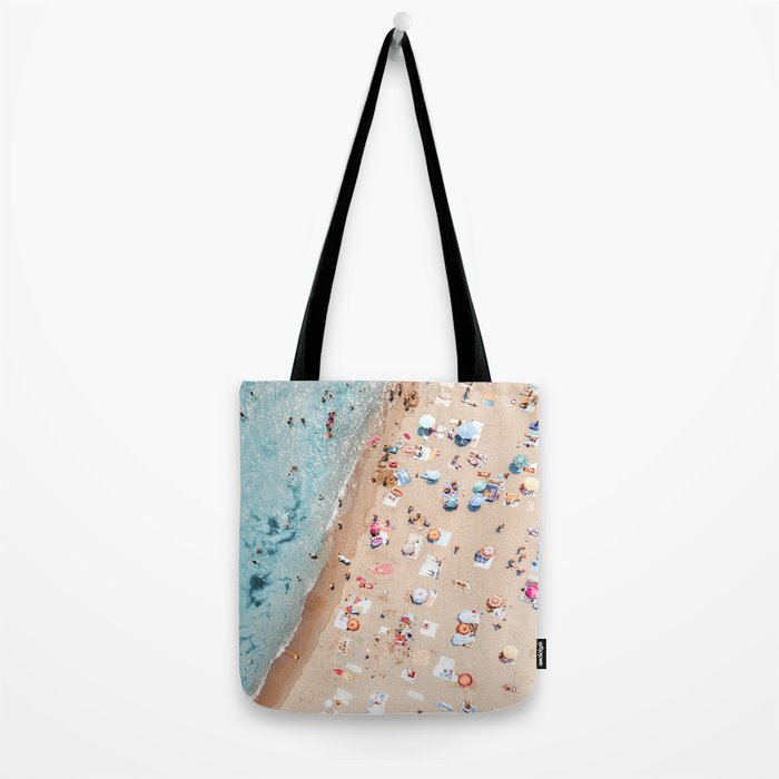 Ocean Print, Beach Print, People Beach Aerial, Wall Decor, Aerial Beach Print, Beach Photography, Bondi Beach Print Tote Bag Gallery Image 2